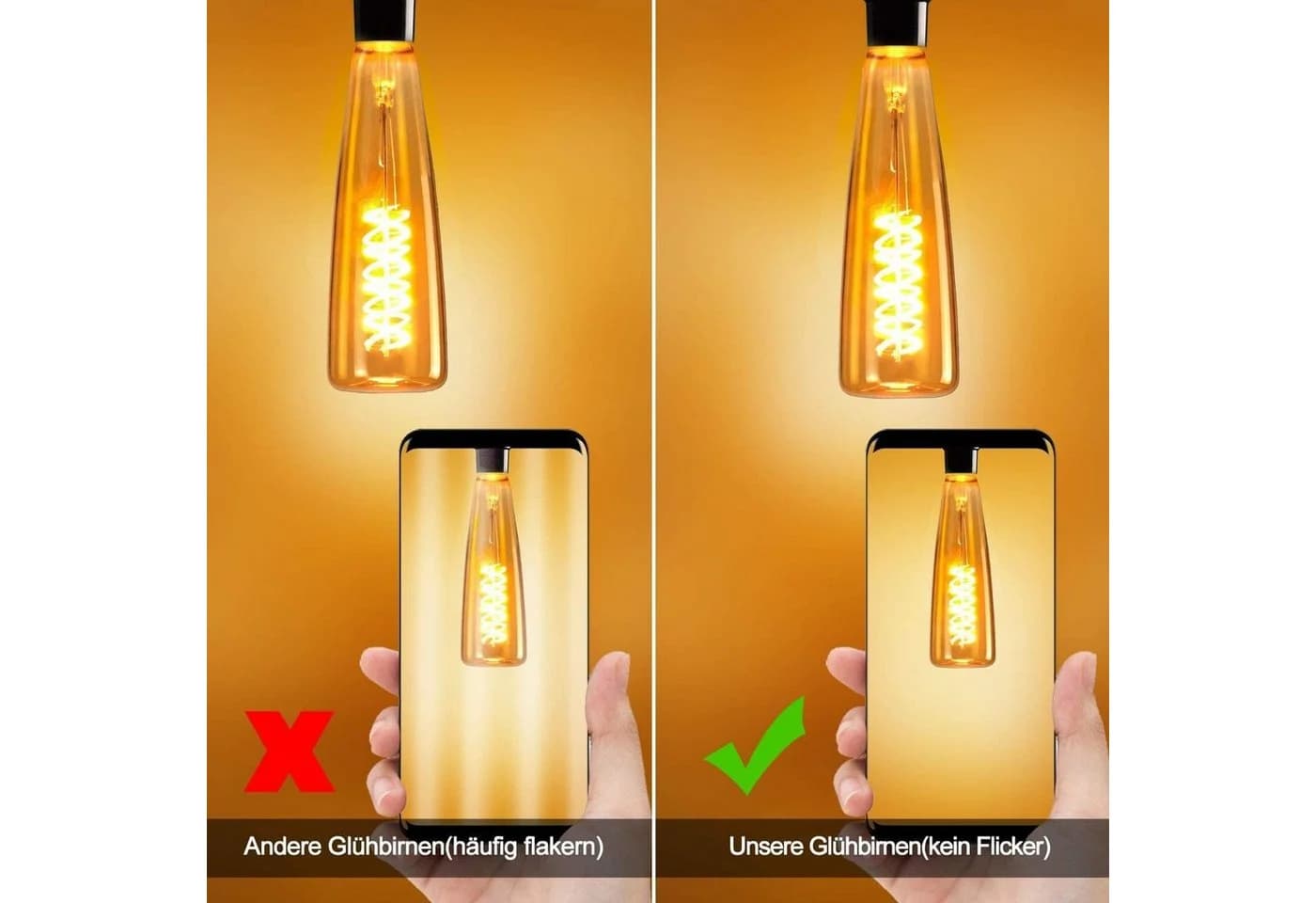 ZMH LED-Leuchtmittel LED Glühbirne E27 Retro Edison Glühlampe 4W Weinflasche Warmweiß - Bild 5