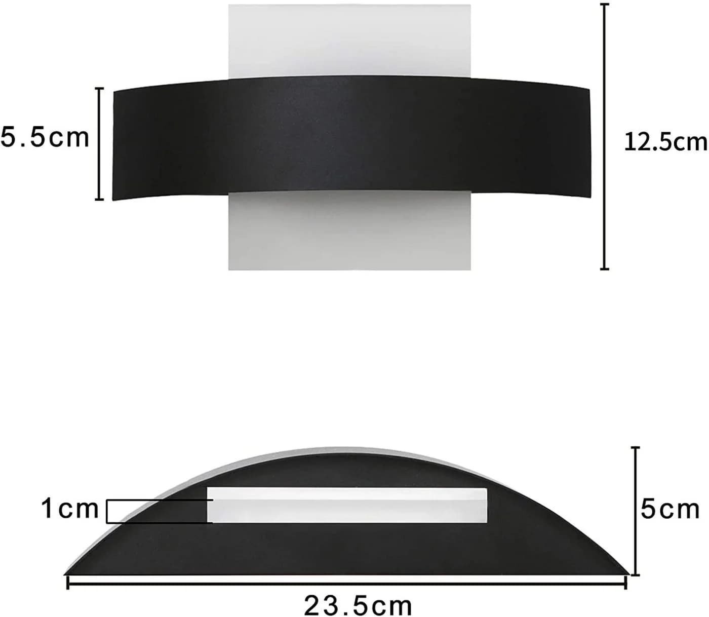ZMH LED Wandleuchte Schwarz Modern Fernbedienung - Bild 5