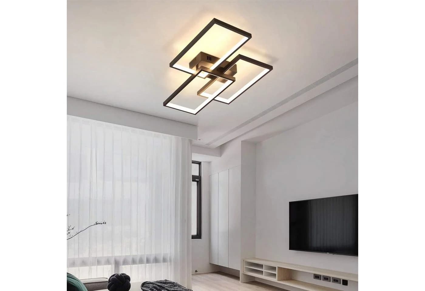 ZMH LED Deckenleuchte Schwarz Dimmbar Modern-Design - Bild 4