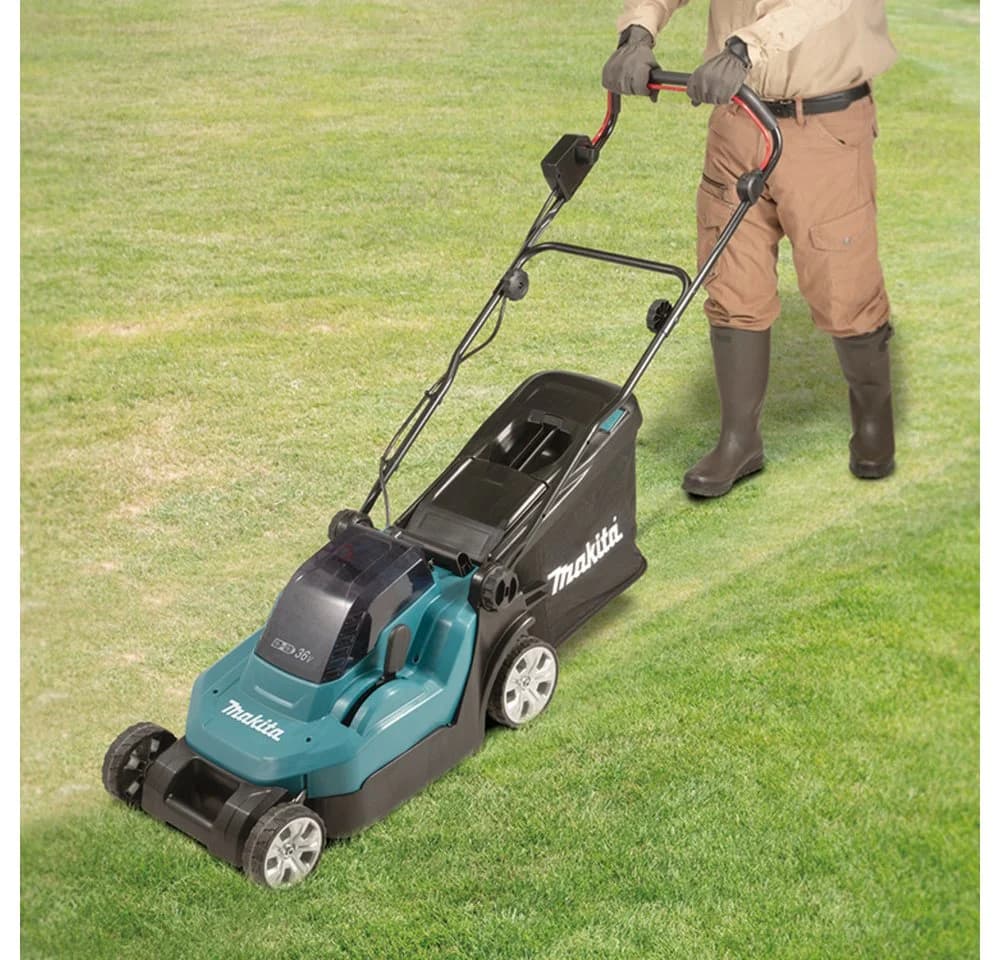 Makita DLM382Z Akku-Rasenmäher 38 cm 2x18V LXT mit Grasfangkorb - Bild 4