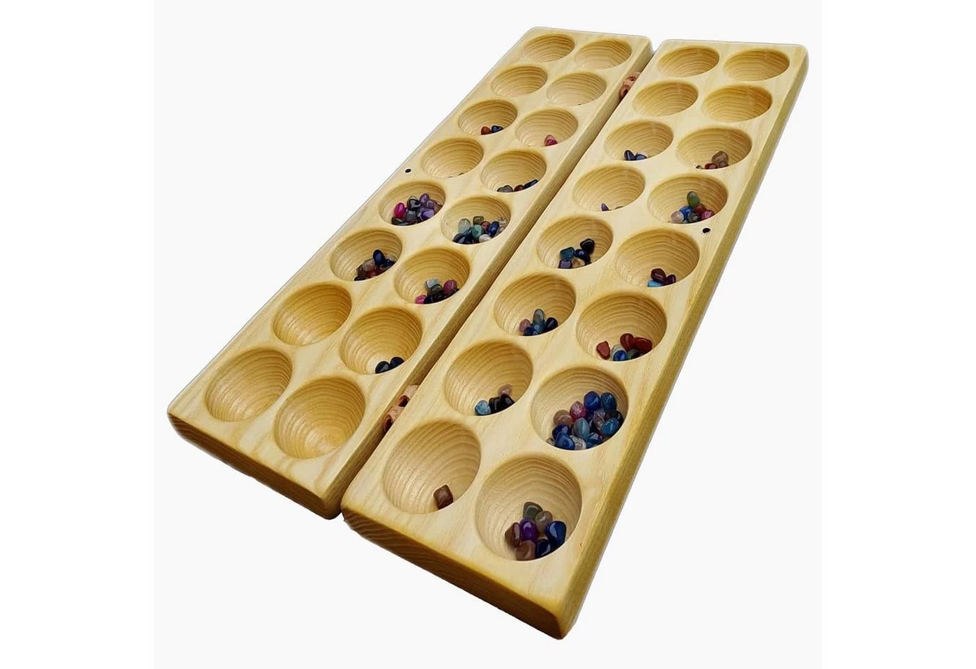 Madera Spielzeuge HUS-Spiel mit 75 Halbedelsteinen Strategiespiel Eschenholz - Bild 2