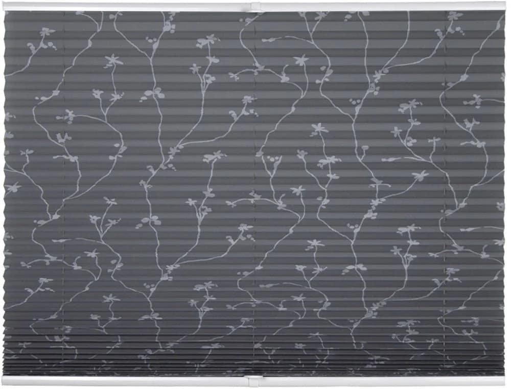 Plissee GARESA Blume Grau-Weiß 40x130 cm Polyester Klemmfix
