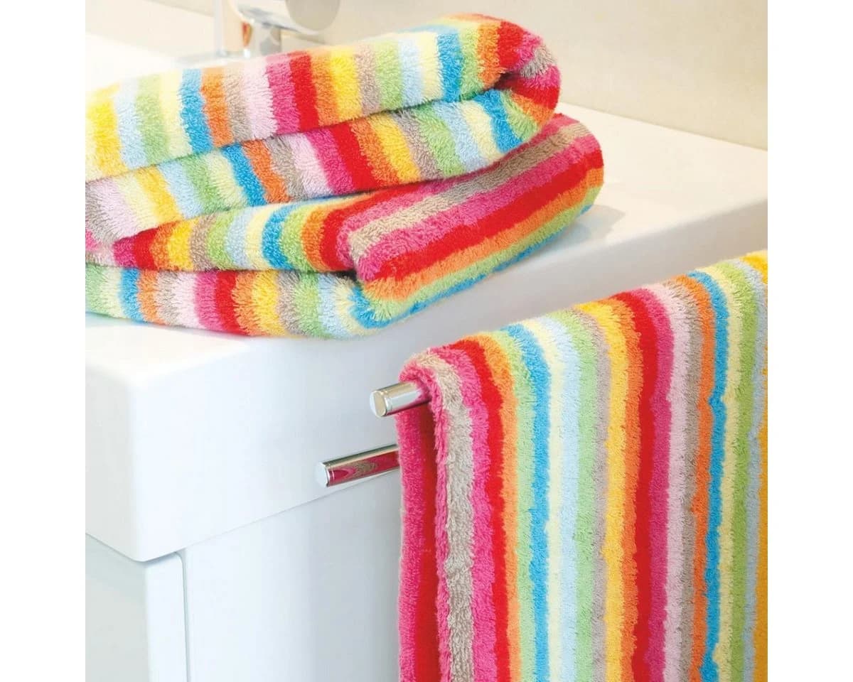 Cawö Life Style Handtuch 2 Stück Streifen Bunt Baumwolle 50x100