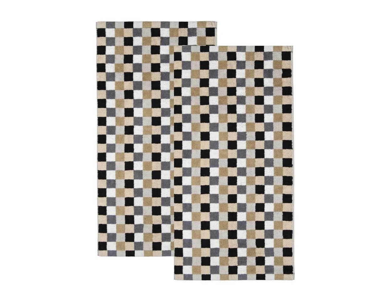 Cawö Life Style Handtuch 2 Stück 50x100 cm Kariert Kiesel 100% Baumwolle - Bild 2