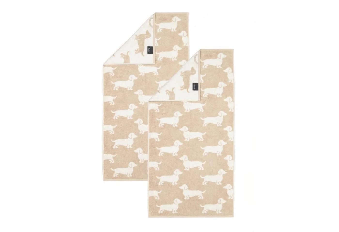 Cawö Handtuch 2 Stück We Love Dogs Dackel Natur 50x100 Baumwolle - Bild 2