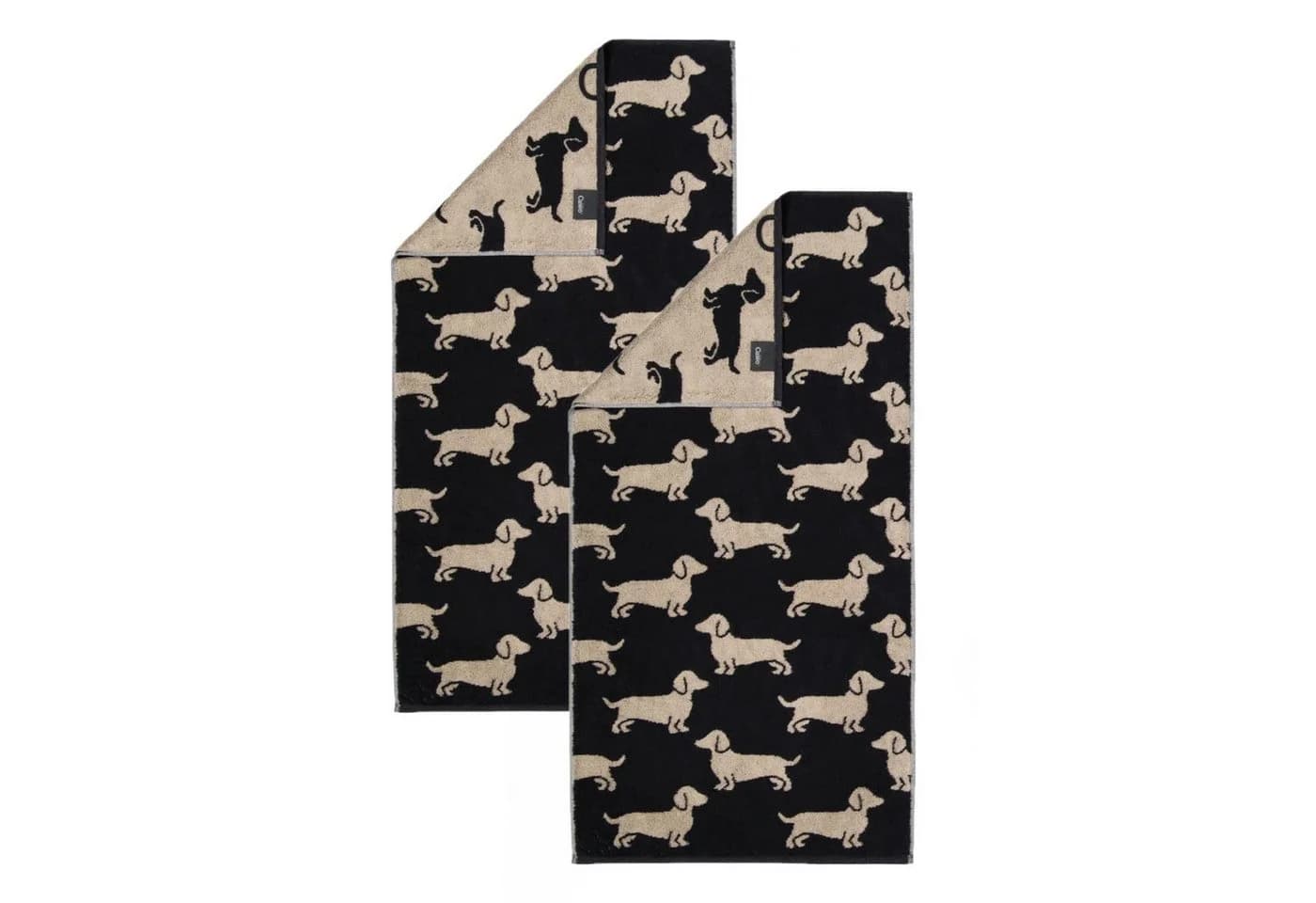 Modernes Handtuch im Hundedesign, Schwarz, 50x100 cm - Bild 2