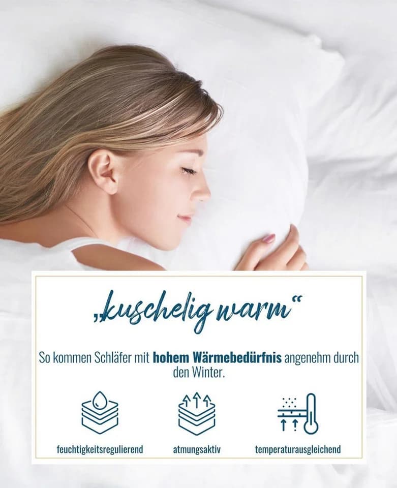 Garanta Microfaserbettdecke Extra warm Duo Bettdecke Klimahohlfaser 135x200 60°C Wäsche HW - Bild 5