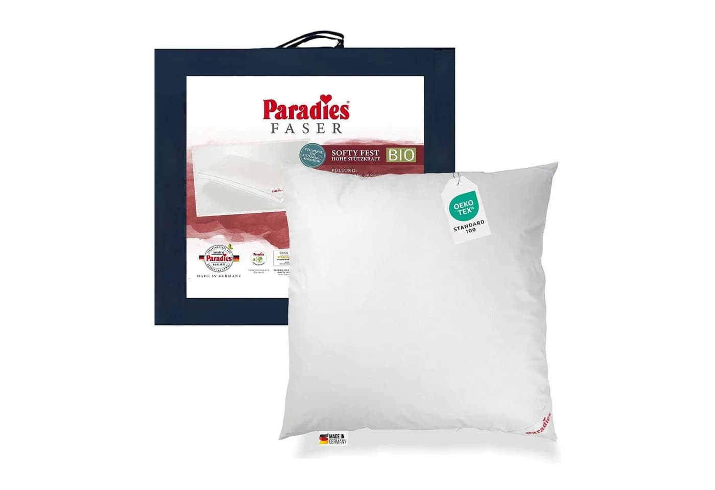 Paradies Kopfkissen Softy Bio fest 80x80 cm Weiß - Bild 2