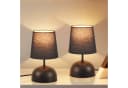ZMH Tischleuchte Wohnzimmer 2ER Set Schwarz Stoff Schreibtischlampe Bild 2