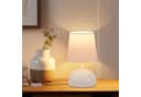 ZMH Tischleuchte Wohnzimmer 2ER Set Weiß Stoff Schreibtischlampe Bild 1