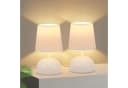 ZMH Tischleuchte Wohnzimmer 2ER Set Weiß Stoff Schreibtischlampe Bild 2