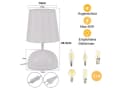 ZMH Tischleuchte Wohnzimmer 2ER Set Weiß Stoff Schreibtischlampe Bild 3