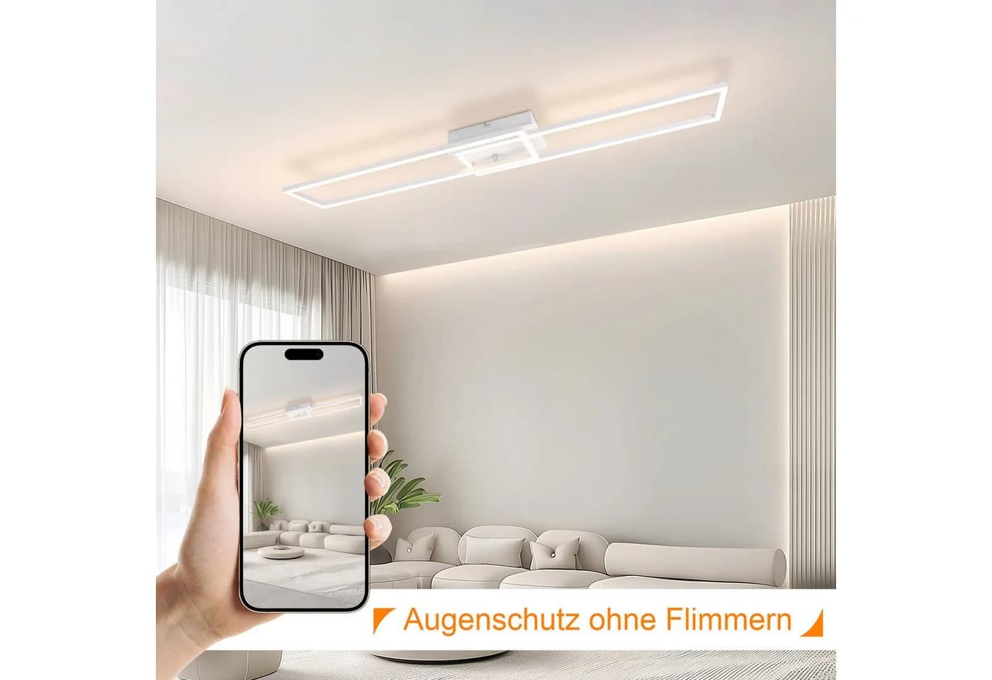 ZMH LED Deckenleuchte Modern 3000K Schwarz/Weiß 32W
