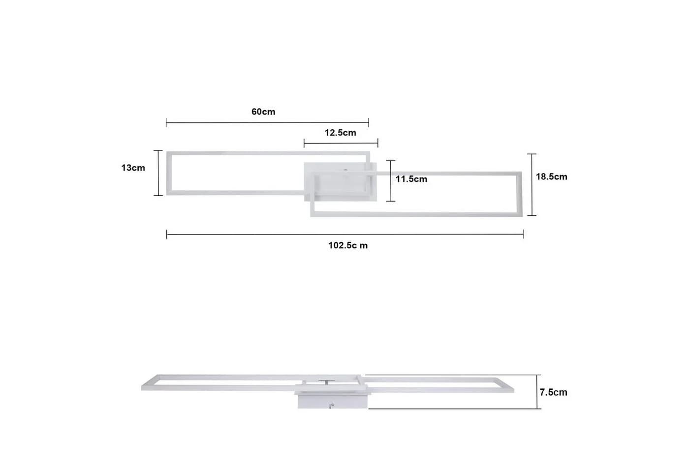 ZMH LED Deckenleuchte Modern 3000K Schwarz/Weiß 32W - Bild 3