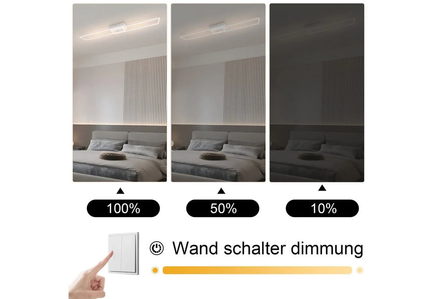 ZMH LED Deckenleuchte Modern 3000K Schwarz/Weiß 32W - Bild 4