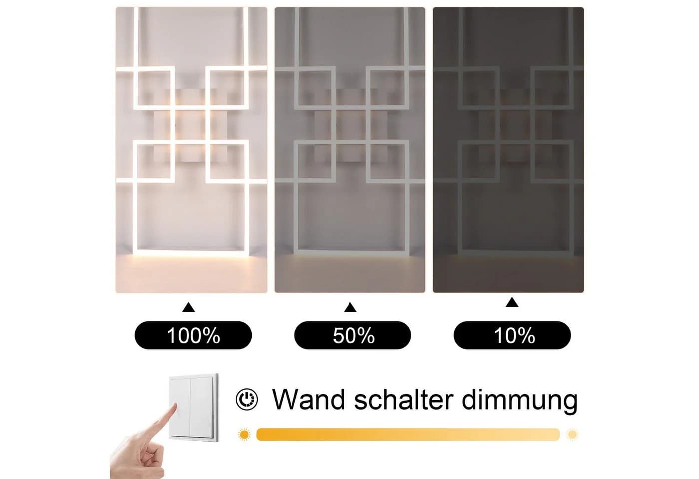 ZMH LED Deckenleuchte 4 Rahmen Modern 32W 3000K Weiß - Bild 3
