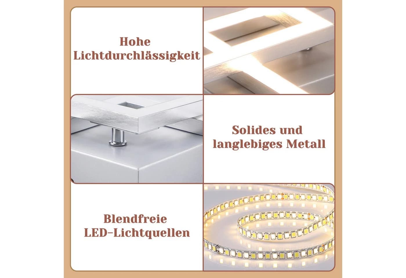 ZMH LED Deckenleuchte Modern 24W Warmweiß Augenschutz - Bild 4