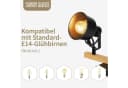 ZMH Deckenstrahler Industrial Schwarz mit Holzmaserung E14 Fassung Bild 1
