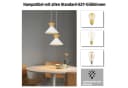 ZMH Pendelleuchte Esszimmer 2 Stück Schwarz/Weiß 1 Flammig Hängeleuchte Ø25cm Flur, Einfache Installation, ohne Leuchtmittel, E27 Metall Industrial Design Hängelampe 149 CM Küche Schlafzimmer Bild 4