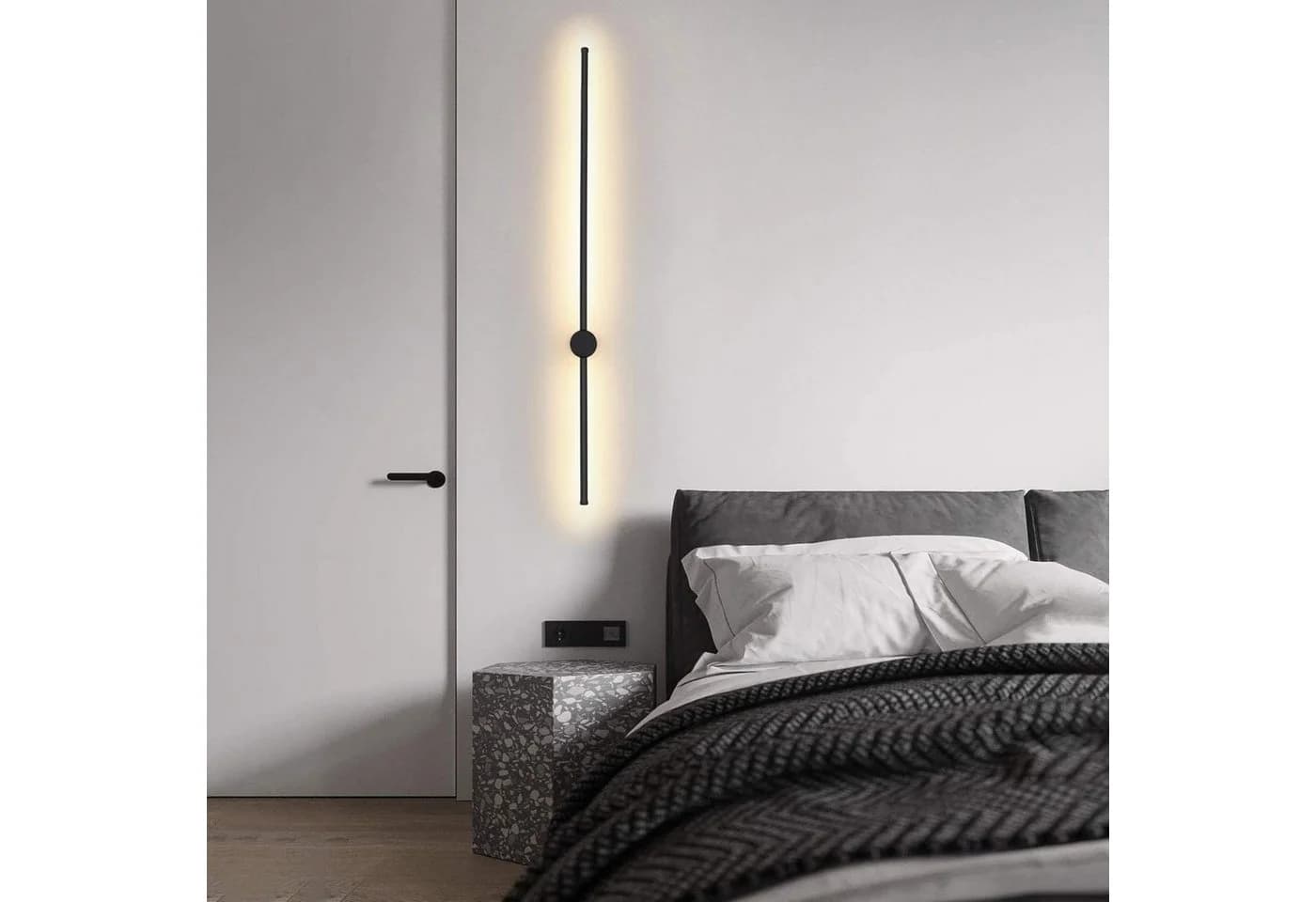 ZMH LED Wandleuchte Innen Schwarz Modern 60//100CM Wanlampe Schwenkbar Treppenhaus - Bild 4