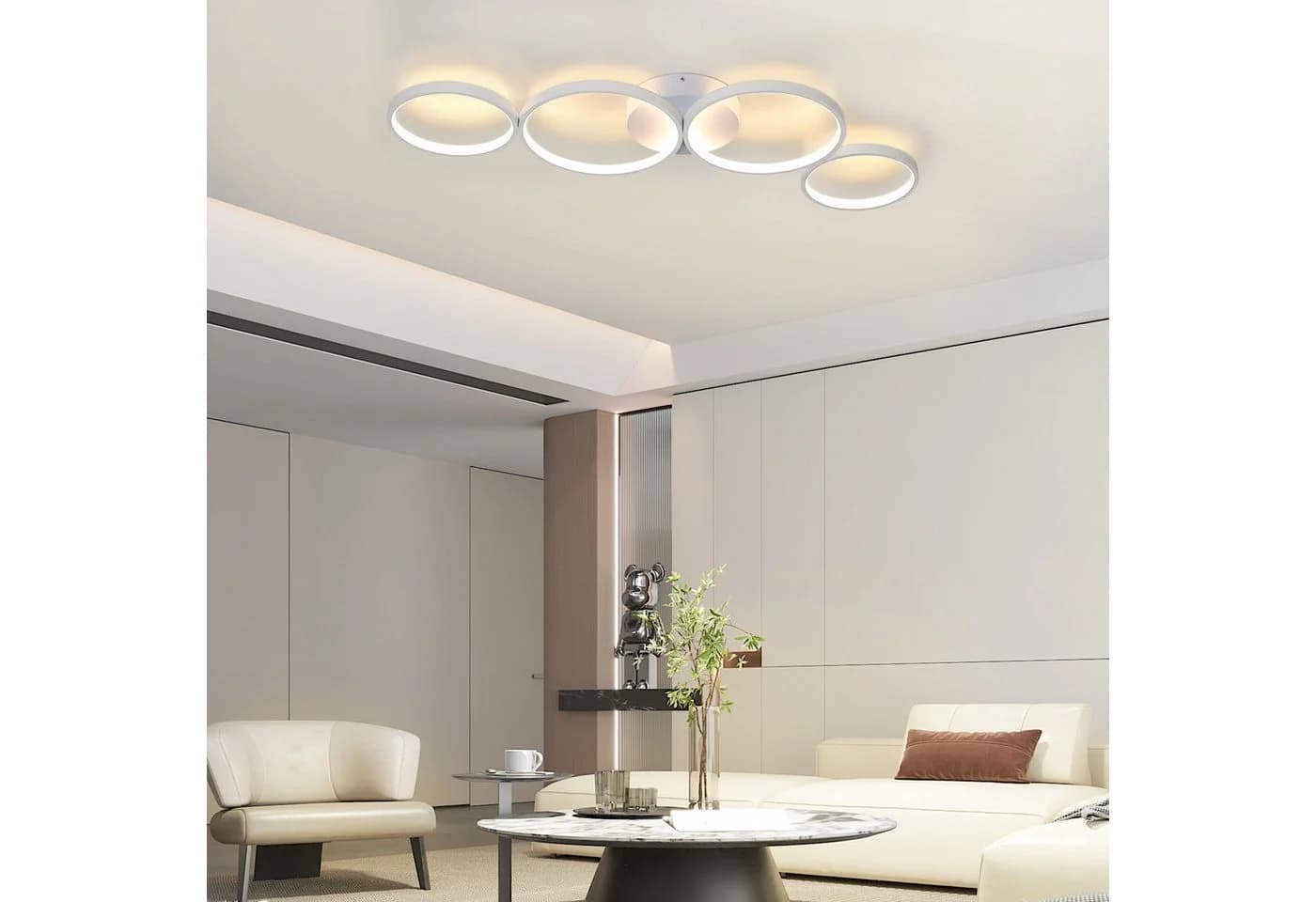 ZMH LED Deckenleuchte Modern mit Fernbedienung, Augenschutz, Einfache Installtion, LED fest integriert, warmweiß-kaltweiß