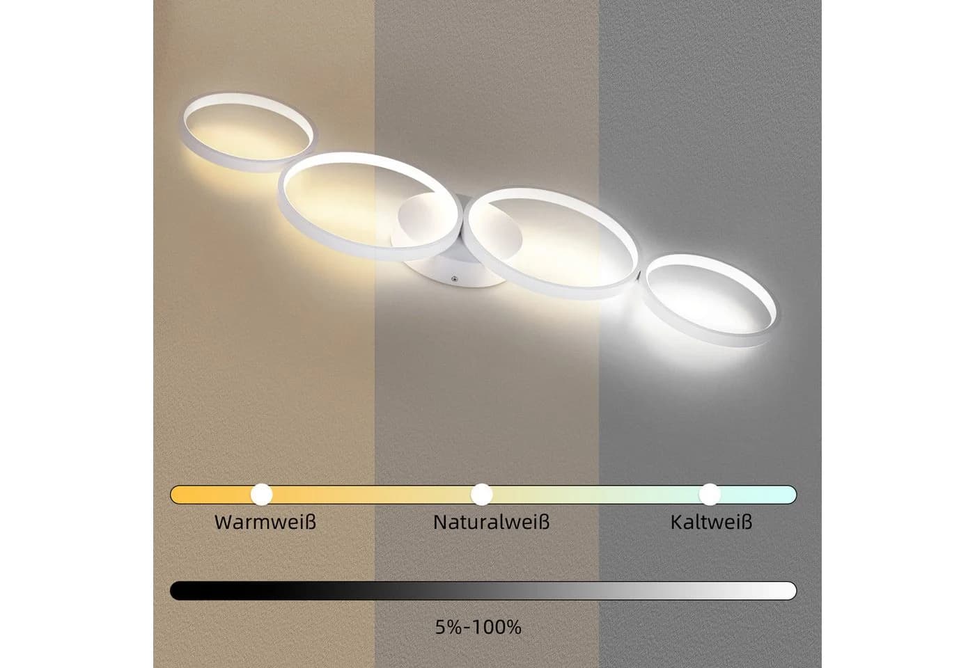 ZMH LED Deckenleuchte Modern mit Fernbedienung, Augenschutz, Einfache Installtion, LED fest integriert, warmweiß-kaltweiß - Bild 4