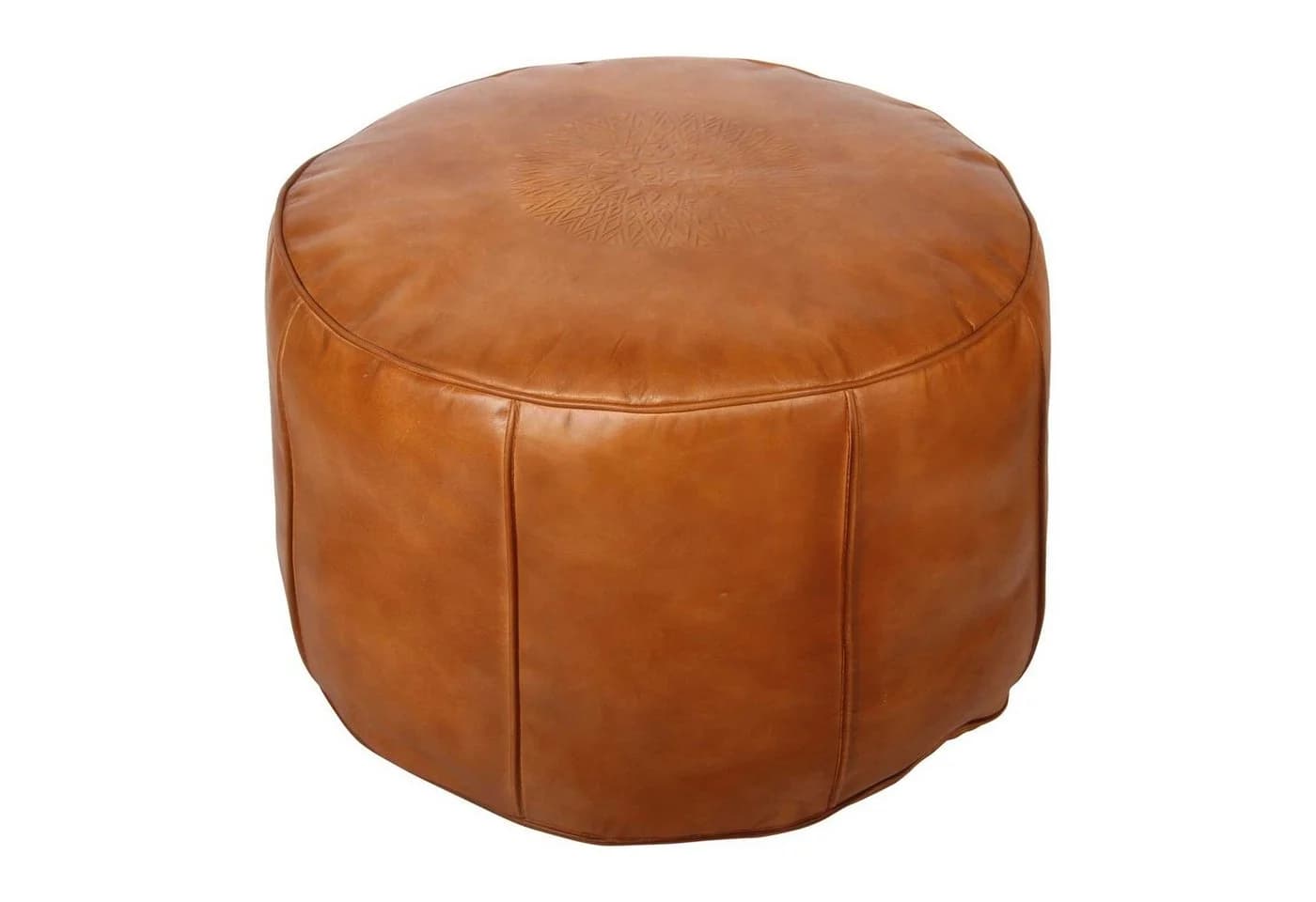 Casa Moro Pouf Marokkanisches Leder Sitzkissen Asli Orange XL Bodenkissen - Bild 2