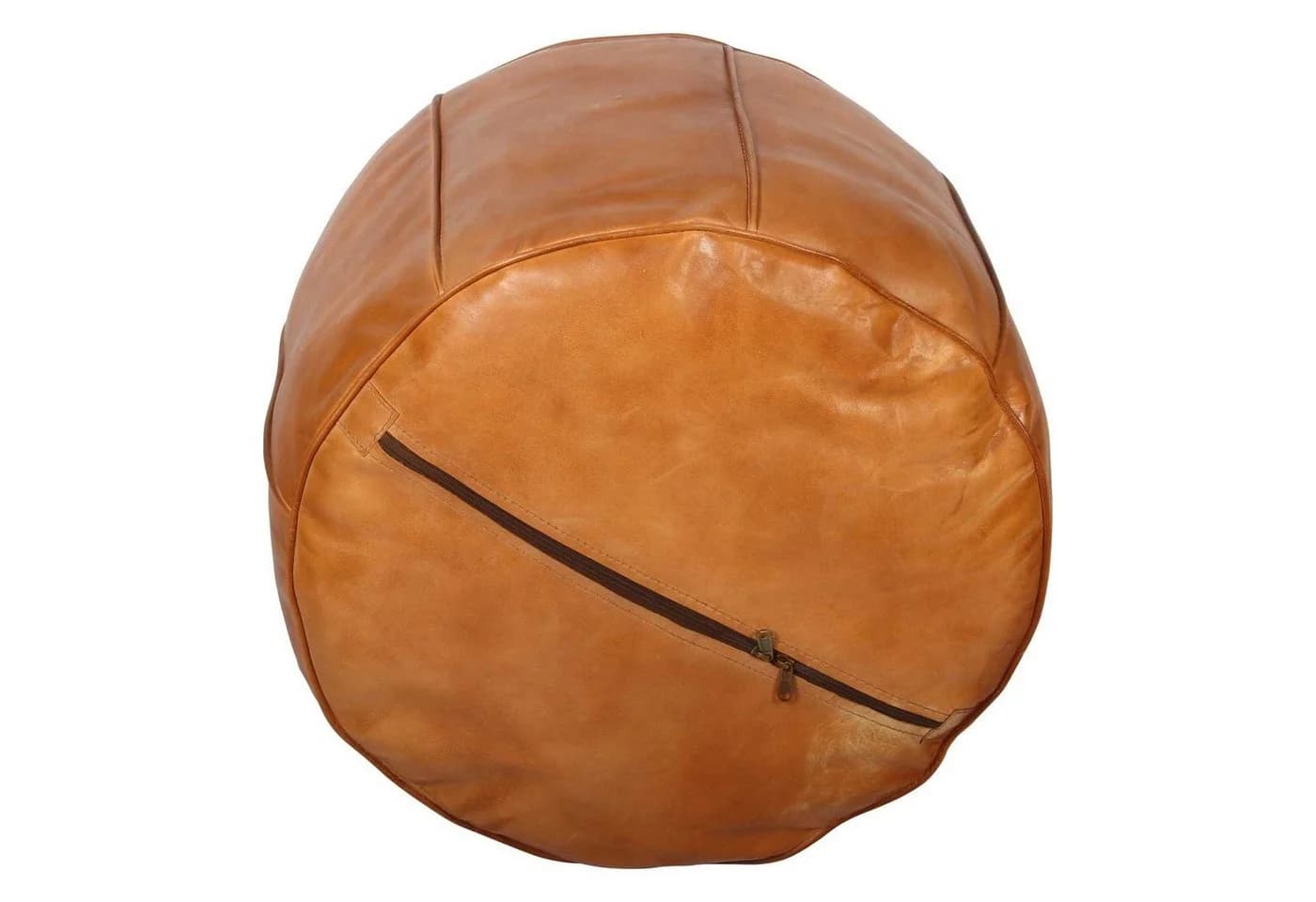Casa Moro Pouf Marokkanisches Leder Sitzkissen Asli Orange XL Bodenkissen - Bild 3