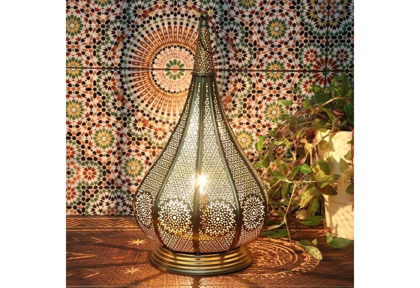 Casa Moro Nachttischlampe Monza Gold Orientalische Tischlampe - Bild 2