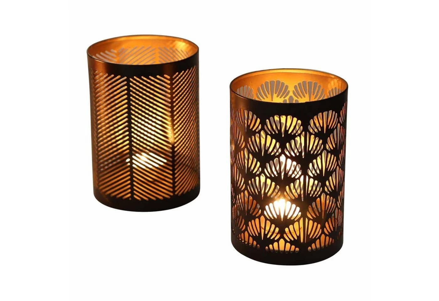 Casa Moro Teelichthalter 2er Set Orientalisch Schwarz Gold