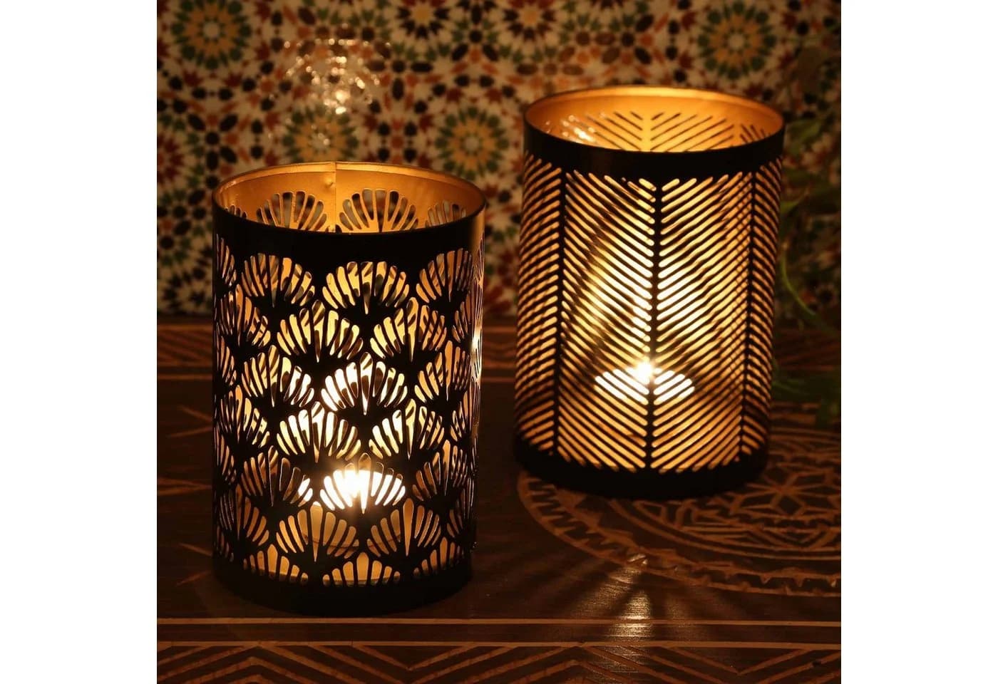 Casa Moro Teelichthalter 2er Set Orientalisch Schwarz Gold - Bild 5