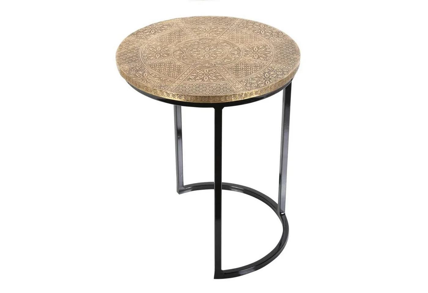 Orientalisch-Antiker Beistelltisch aus Messing, Holz und Metall - Bild 4