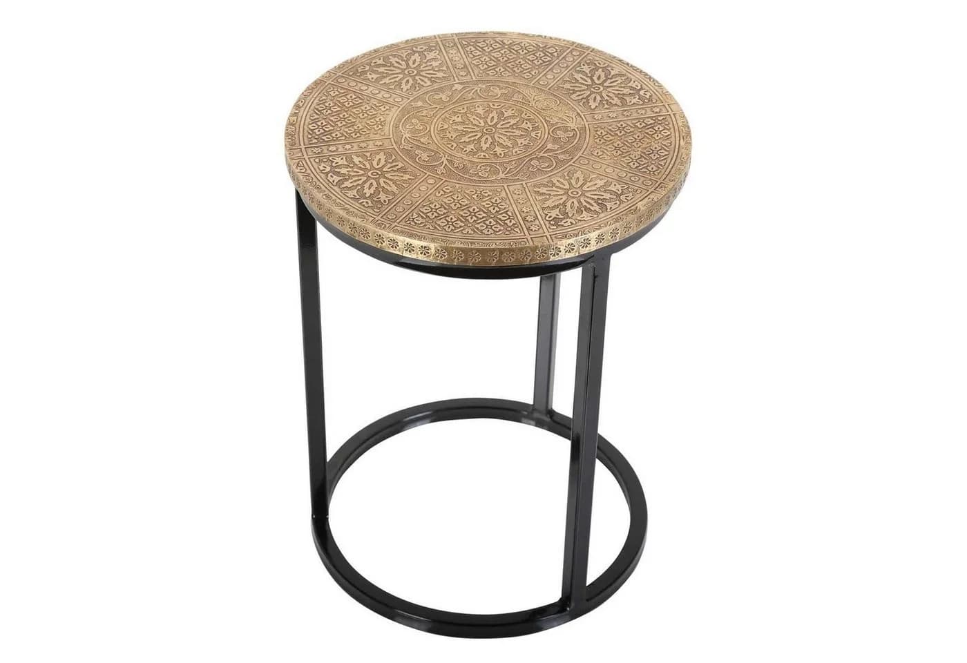 Orientalisch-Antiker Beistelltisch aus Messing, Holz und Metall - Bild 5