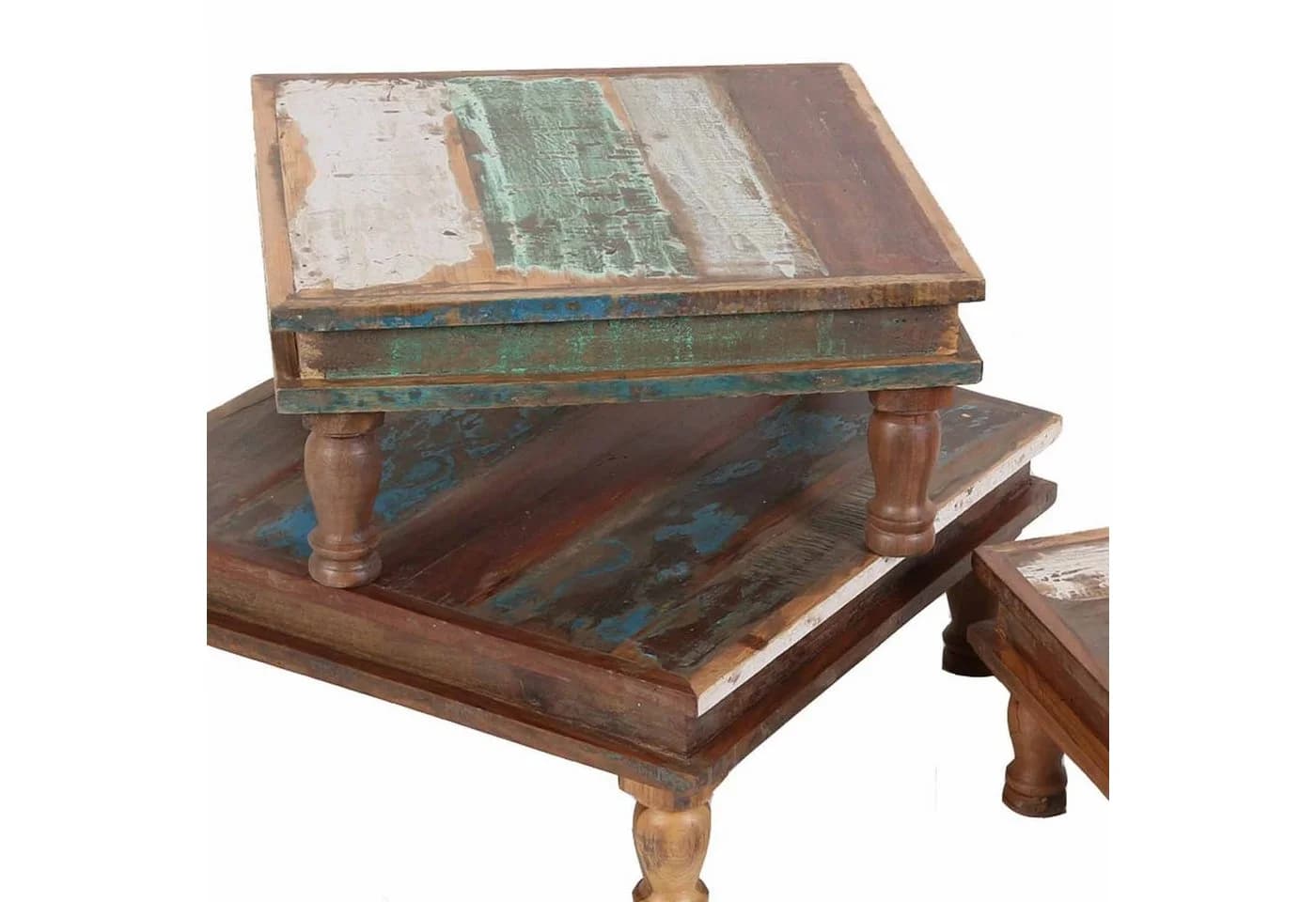 Casa Moro SIERA Beistelltisch 3er Set Shabby Chic Altholz - Bild 4