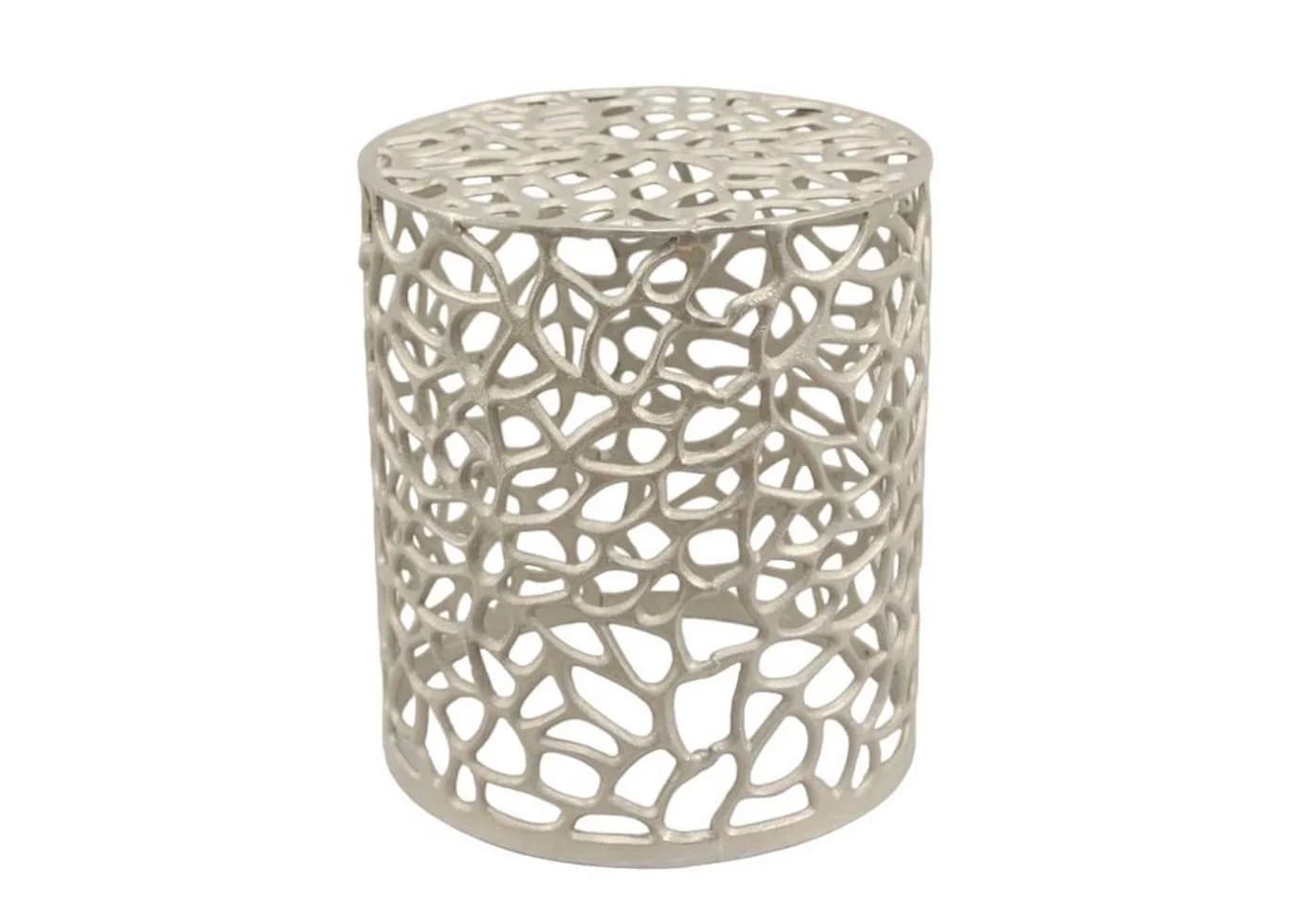 Casa Moro Beistelltisch Silber Aluminium rund Designer Couchtisch - Bild 2