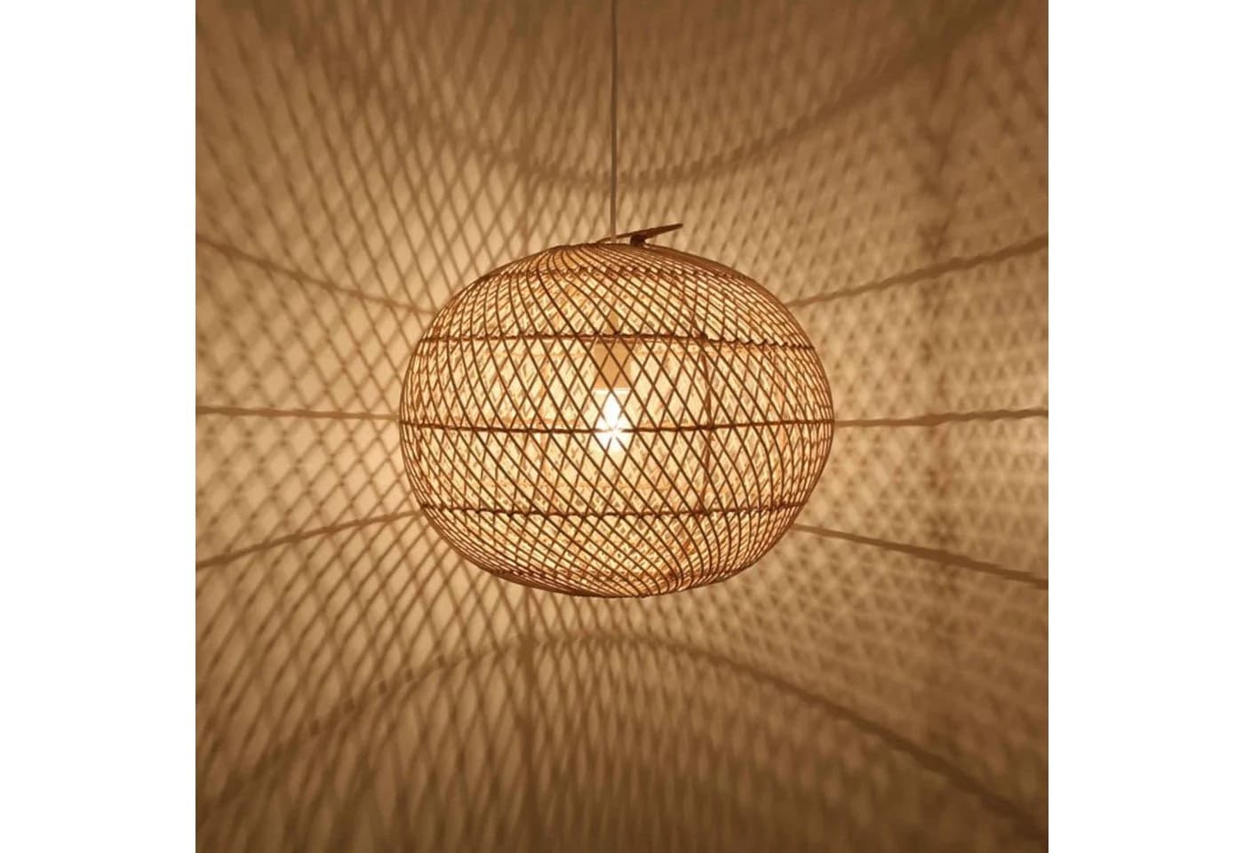 Casa Moro Deckenleuchte Rattan Lampe Ramia Boho Chic Handgefertigt
