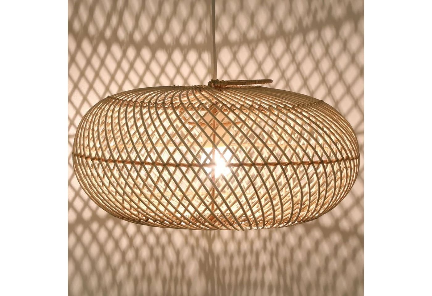 Casa Moro Rattan Hängeleuchte Boho Natur Lampe Wohnzimmer Esszimmer - Bild 2