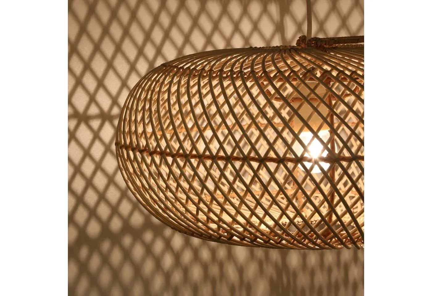 Casa Moro Rattan Hängeleuchte Boho Natur Lampe Wohnzimmer Esszimmer - Bild 3