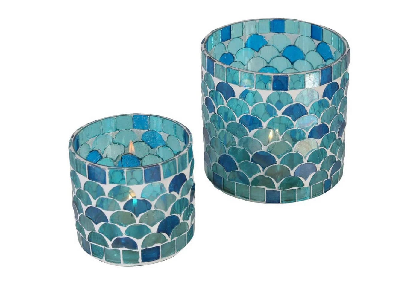 Casa Moro Windlicht Athen Orientalisches Mosaik Hellblau Glas - Bild 3