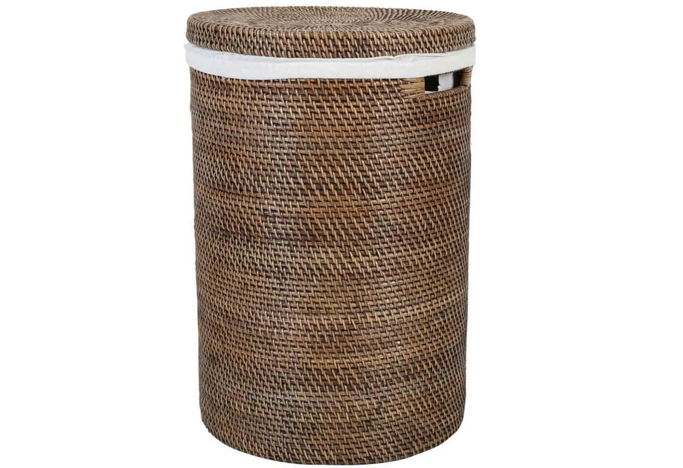 Casa Moro Wäschekorb Cleo Braun Rattan mit Deckel & Innenfutter - Bild 3