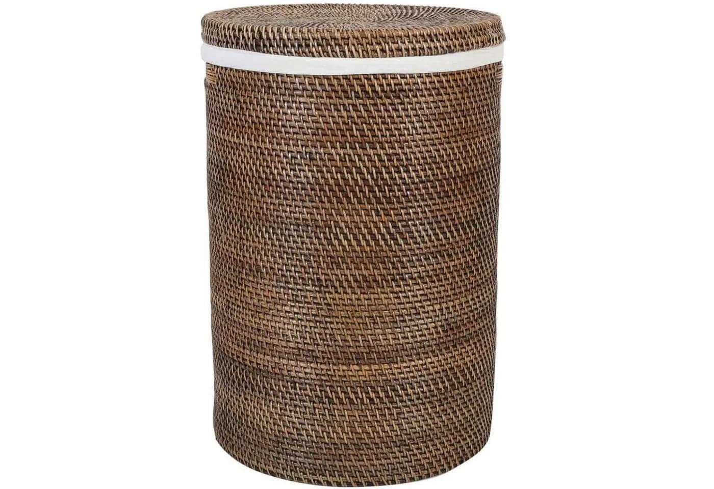 Casa Moro Wäschekorb Cleo Braun Rattan mit Deckel & Innenfutter - Bild 4