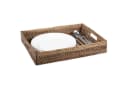 Casa Moro Rattan Serviertablett Lisa Braun Rechteckig Mit Griffe Boho Chic Bild 2