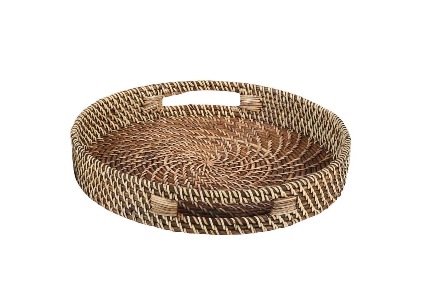 Casa Moro Dekotablett Rattan Serviertablett BEA rund mit Griffen - Bild 2