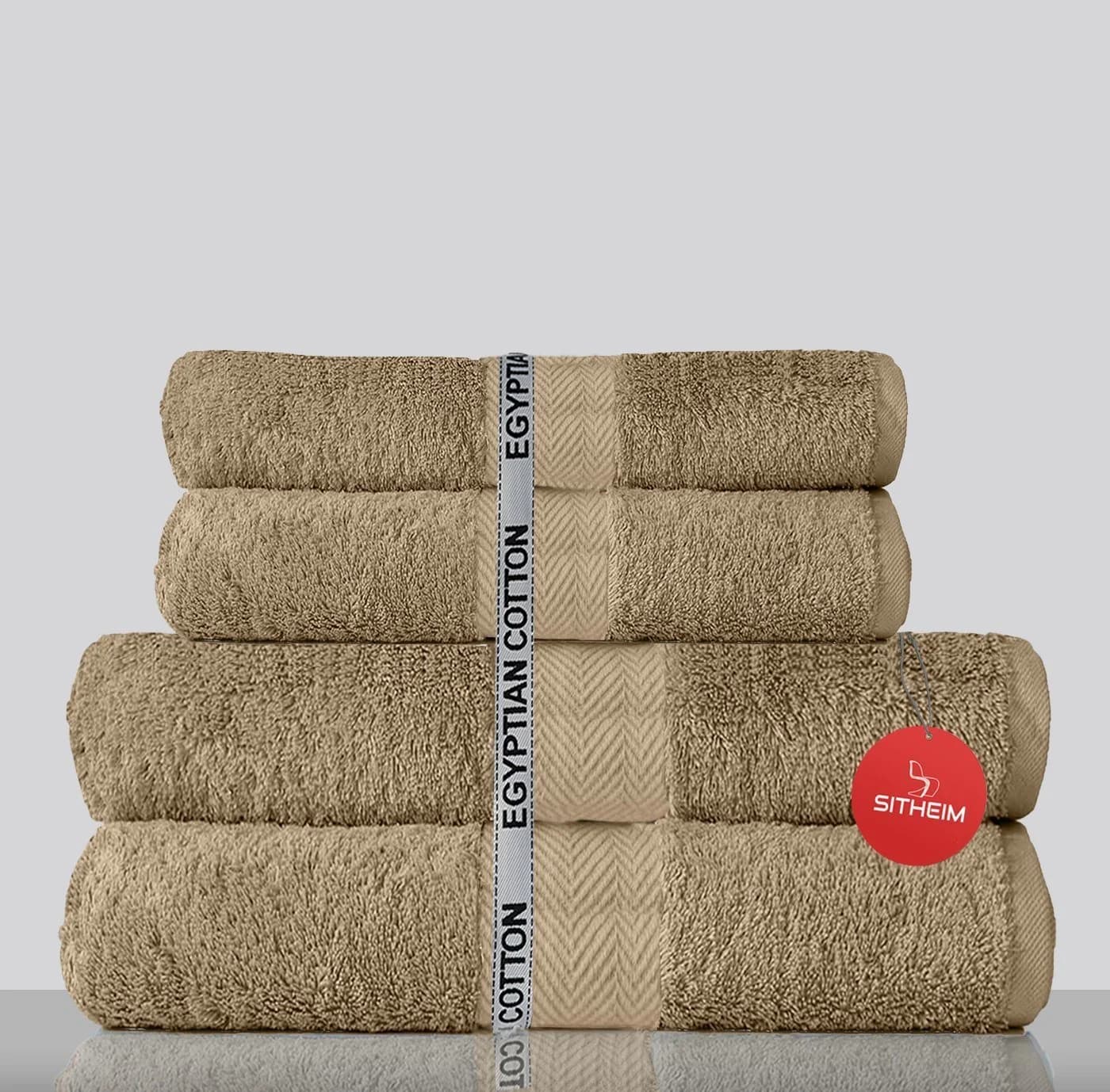 Sitheim-Europe Handtuch Set KING TUT 4-tlg. Beige 100% ägyptische Baumwolle - Bild 2