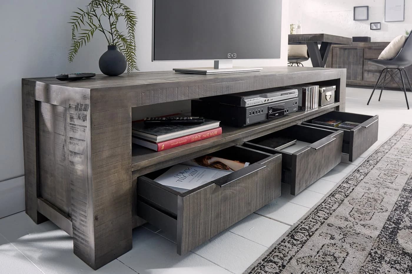 Sitheim-Europe Lowboard Woodridge Massives TV-Board 170cm Mangoholz - Bild 3