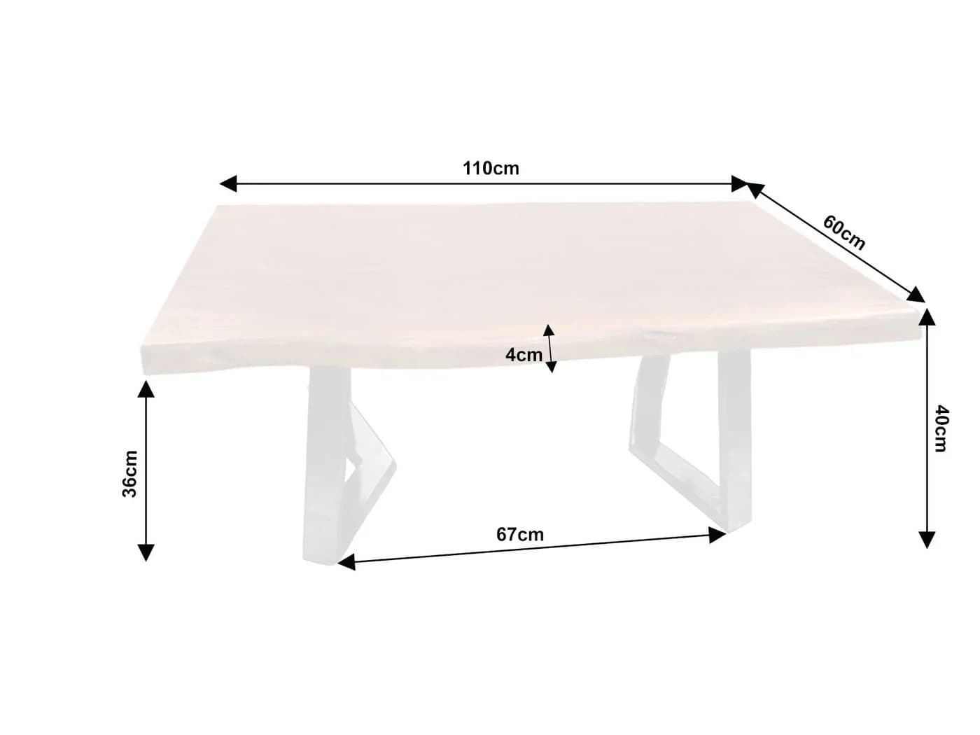 Sitheim-Europe Couchtisch PHOENIX 110cm Akazienholz Rot Walnuss - Bild 4