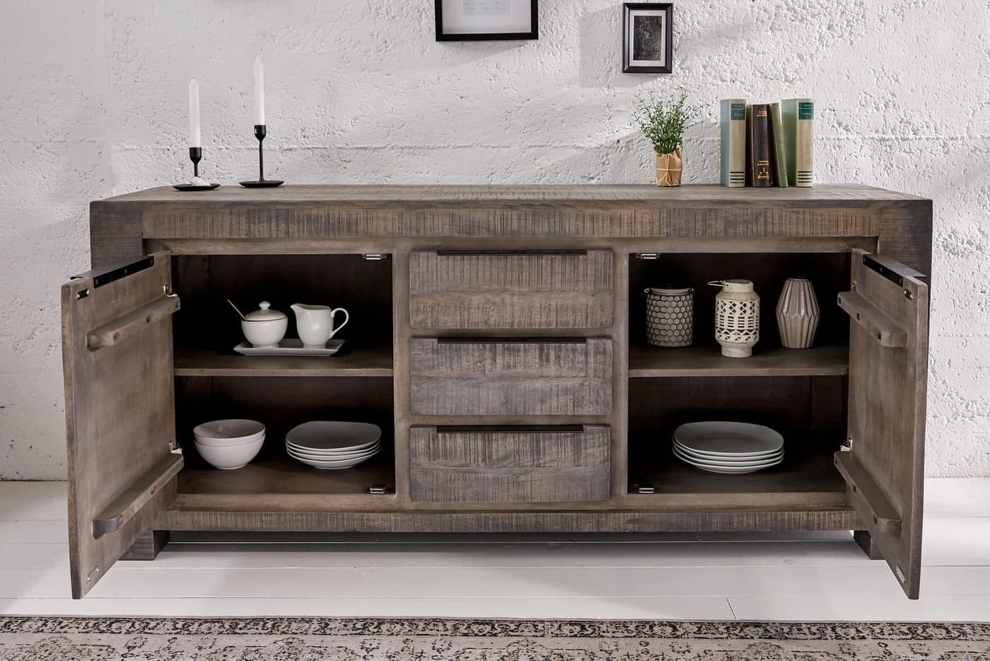 Sitheim-Europe Sideboard Woodridge Massives Mangoholz Industrial Design - Bild 3