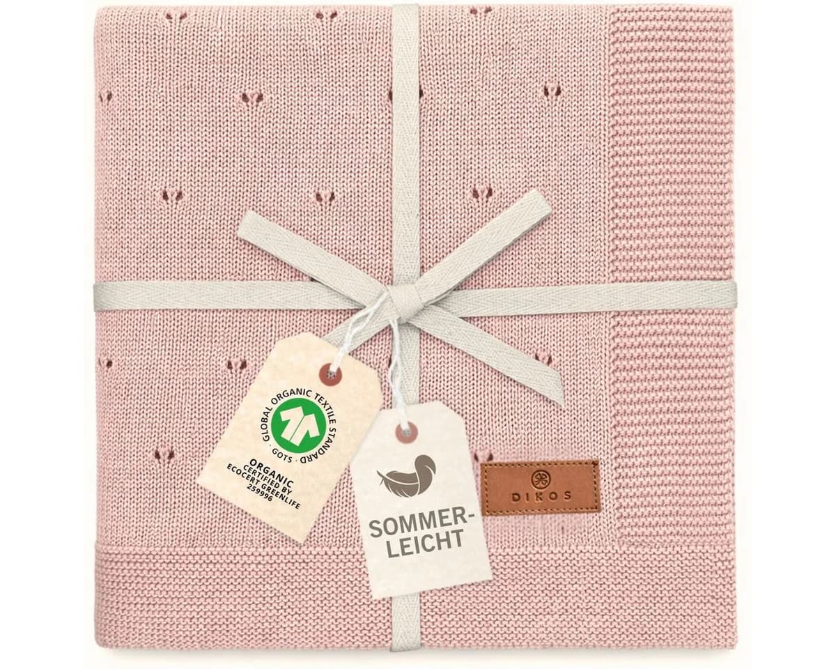 Bio-Baumwolle Babydecke mit AJOUR-Strickmuster - Bild 2