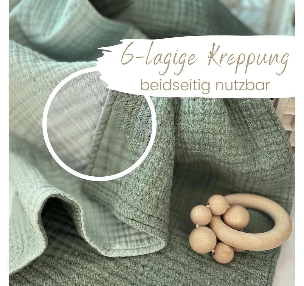 Babydecke Musselin 6-lagig gekreppt, 100% Bio-Baumwolle, DIKOS