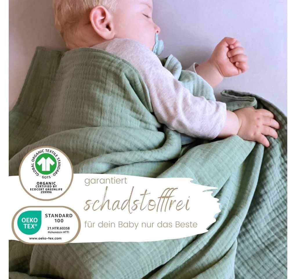 Babydecke Musselin 6-lagig gekreppt, 100% Bio-Baumwolle, DIKOS - Bild 3